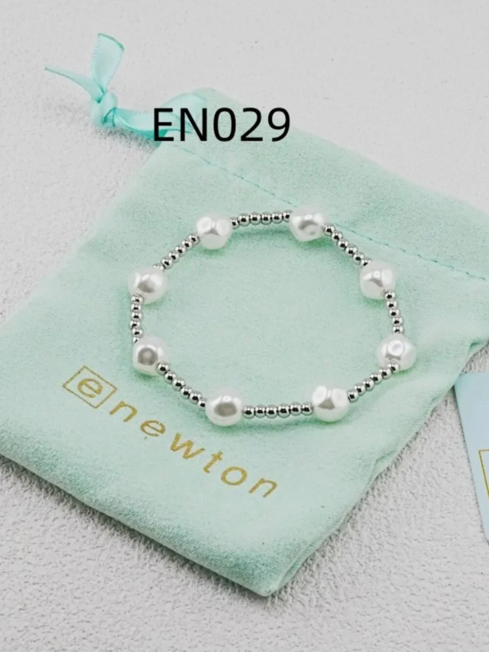 Enewton Platinum Bead & Pearl Bracelet